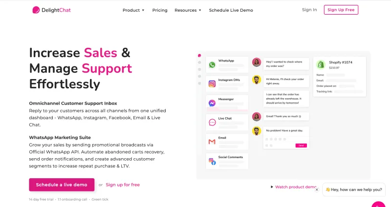 WhatsApp marketing tool - DelightChat