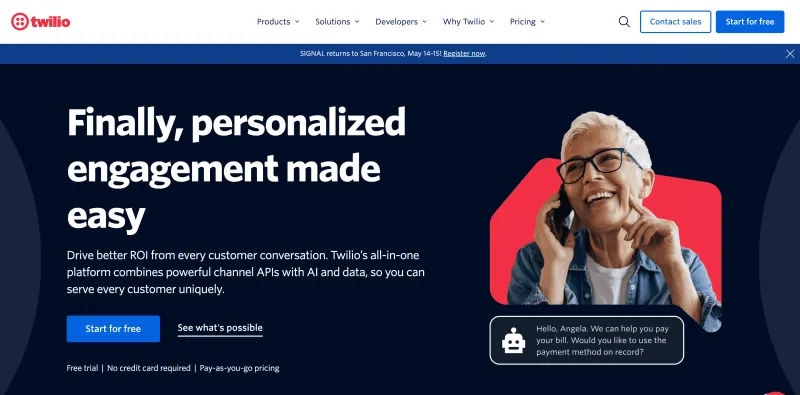 Best WhatsApp marketing tool - Twilio