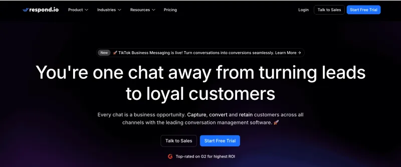 Best WhatsApp marketing tool - Respond.io